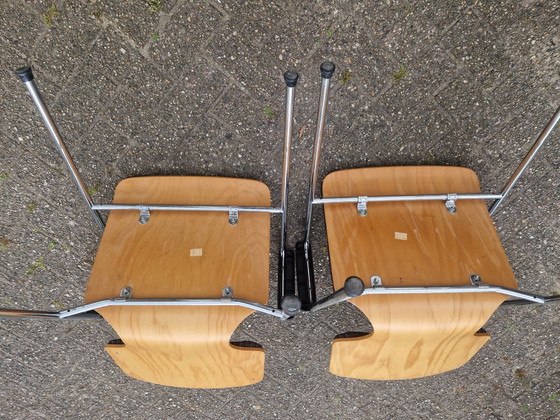 4 vintage 60s chairs – Dining chairs, Plastic, Textile (photo 5 of 8)
