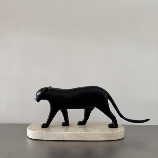 Pantera negra - François Pompon – beeldhouwkunst, Marble, Stone