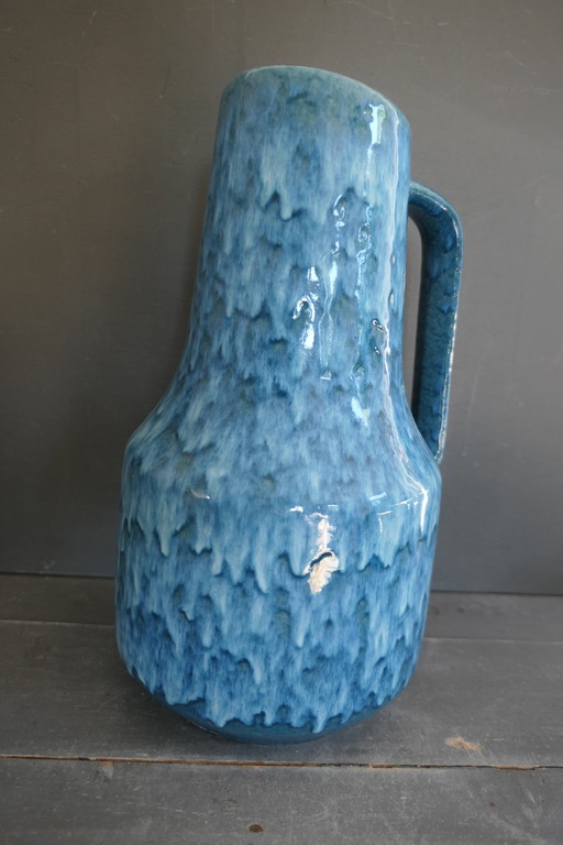 Vintage Scheurich 408 40 Vaas W. Germany Turquoise