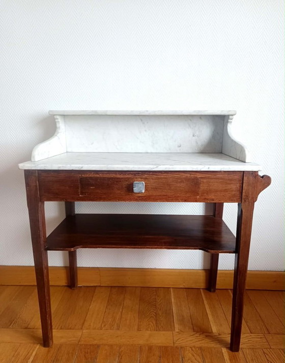 Image 1 of Country house dressing table in wood and marble