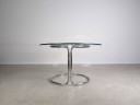 Original Midcentury dining table glass table chrome Space Age 1980