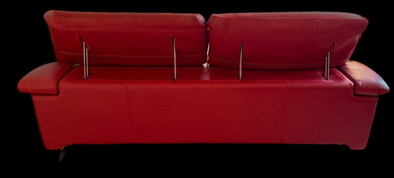 Image 1 of Sofá Roche Bobois Synopsis de 2,5 plazas – cuero rojo – excelente estado