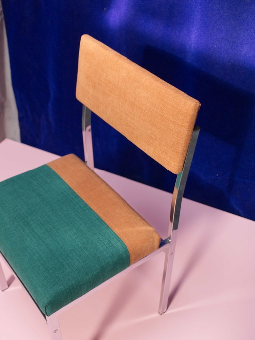 Chrome chair reupholstered