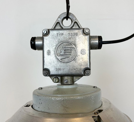 Image 1 of Industrial Aluminium Light with Glass Cover from Elektrosvit, 1970s
