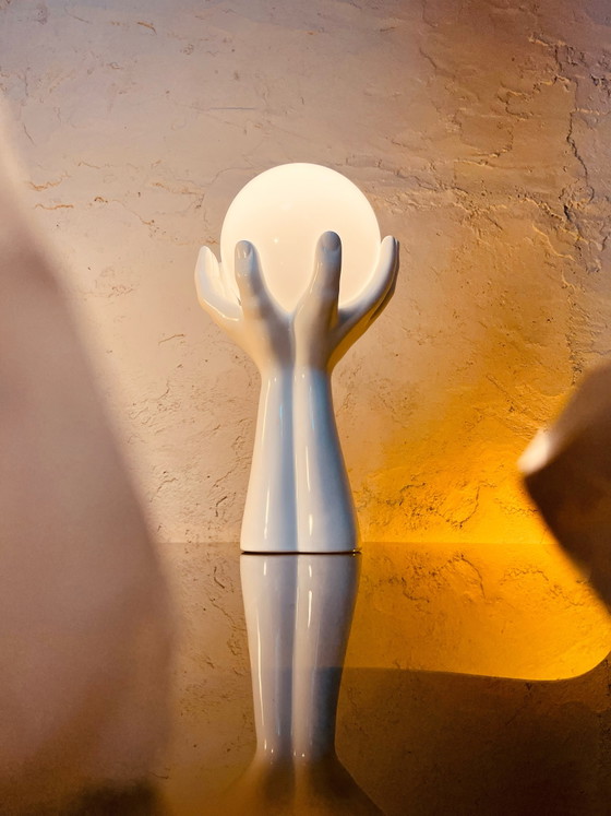 Unique! Design 70s Hands Table Lamp – Porcelain, Ceramic (photo 4 of 8)