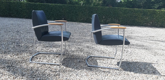 Image 1 of Nomada armchairs anthracite calfskin Design Hennie de Jong