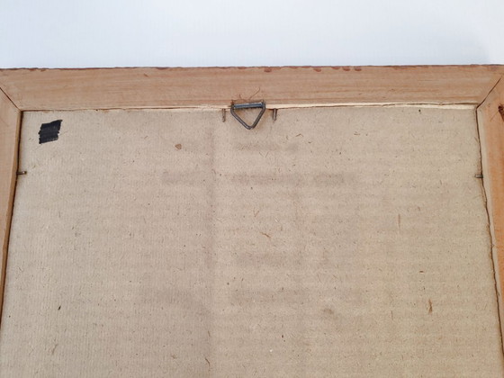 Image 1 of Specchio vintage anni '40-'50 in legno intagliato con motivo a nido d'ape a squame di serpente.