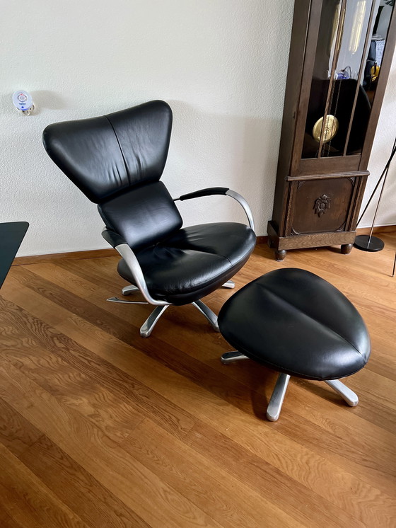 Image 1 of Fauteuil en cuir noir Leolux Formi