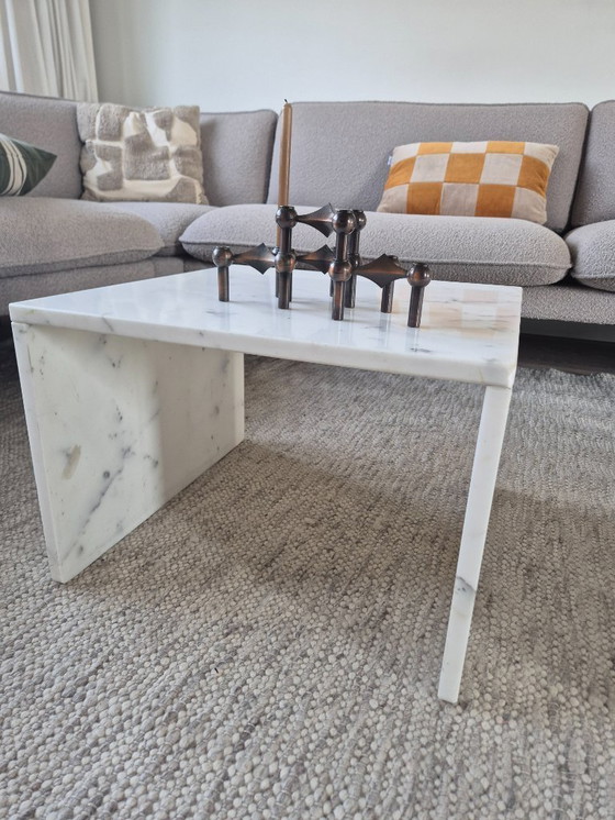 Image 1 of 2x vintage Carrara marble coffee tables