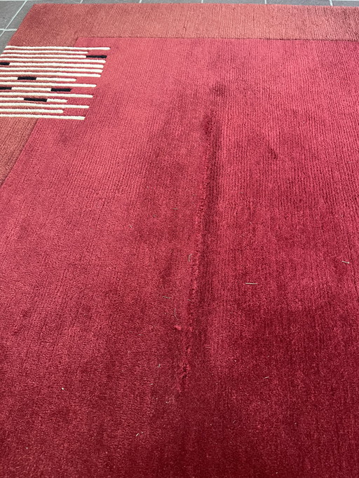 Rug 100% wool, Nepal Danda, 60 knots red, black, white