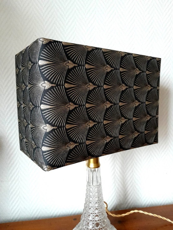 Image 1 of Art Deco lamp with custom-made rectangular lampshade