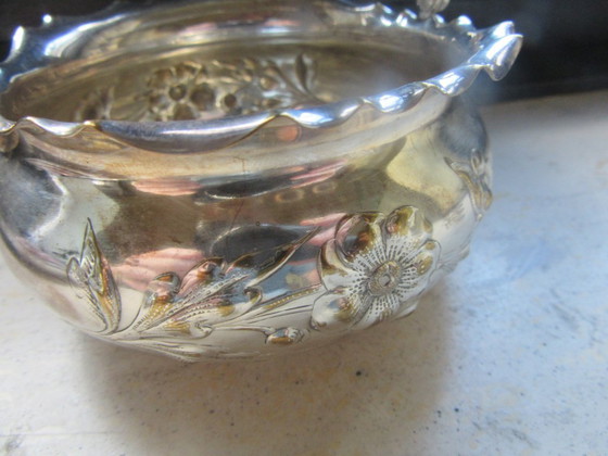 WMF Art Nouveau Antieke Kom met Zwenkhandvat, Verzilverd, Gestempeld WMFM – Schalen, Metal, Silver (photo 16 of 16)