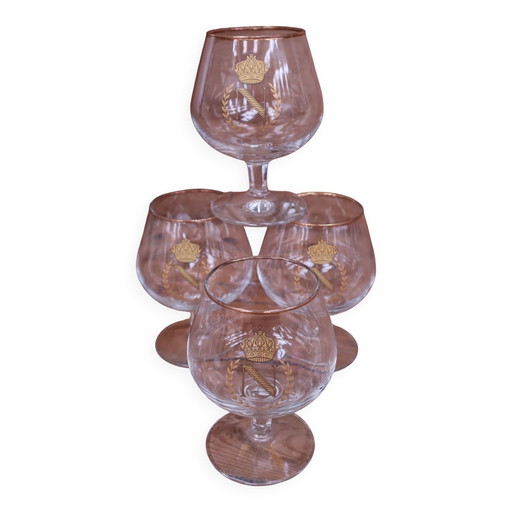 4 grands verres à Cognac anciens NAPOLEON