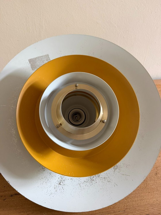 Vintage Lyskaer pendant - Bent Nordsted - Danish multiulayered lamp, Pendant lamps, Aluminium, Yellow (photo 10 of 14)