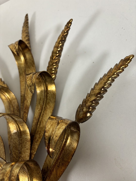 Image 1 of Juego de 2 lámparas de pared «Wheat Ear» del grupo italiano Lotti, de stock antiguo.