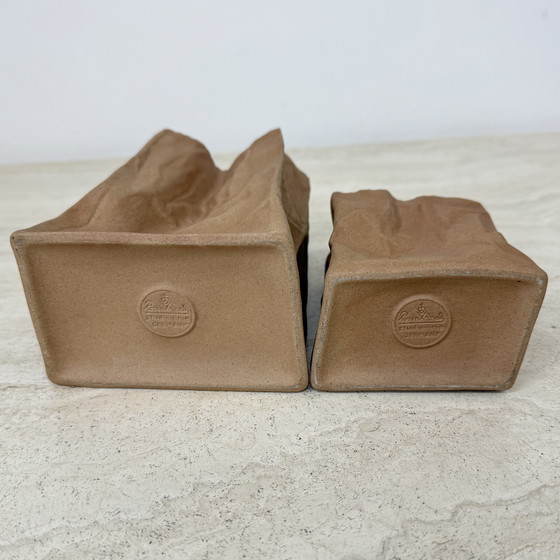 Image 1 of Set of 2 Rosenthal Paper Bag Vases by Tapio Wirkkala, 1970s