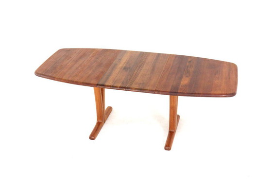 Image 1 of Table de salle à manger rectangulaire ovale à rallonge Holstebro en teck massif