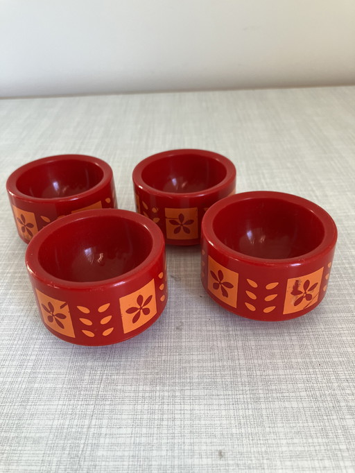 Set of 5 retro Mepal egg cups