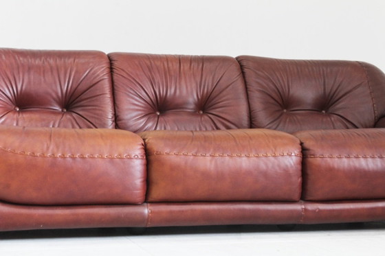 Vintage Sapporo Italian Leather Sofa Mobil Girgi 1970s – 3-5 zitsbanken (photo 7 of 8)