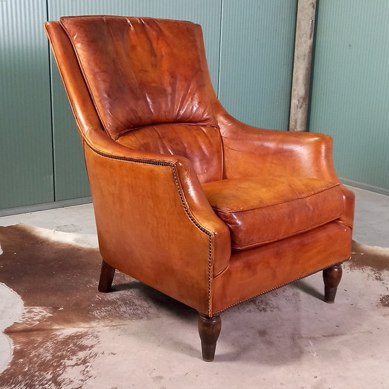 Image 1 of Fauteuil lounge vintage en peau de mouton