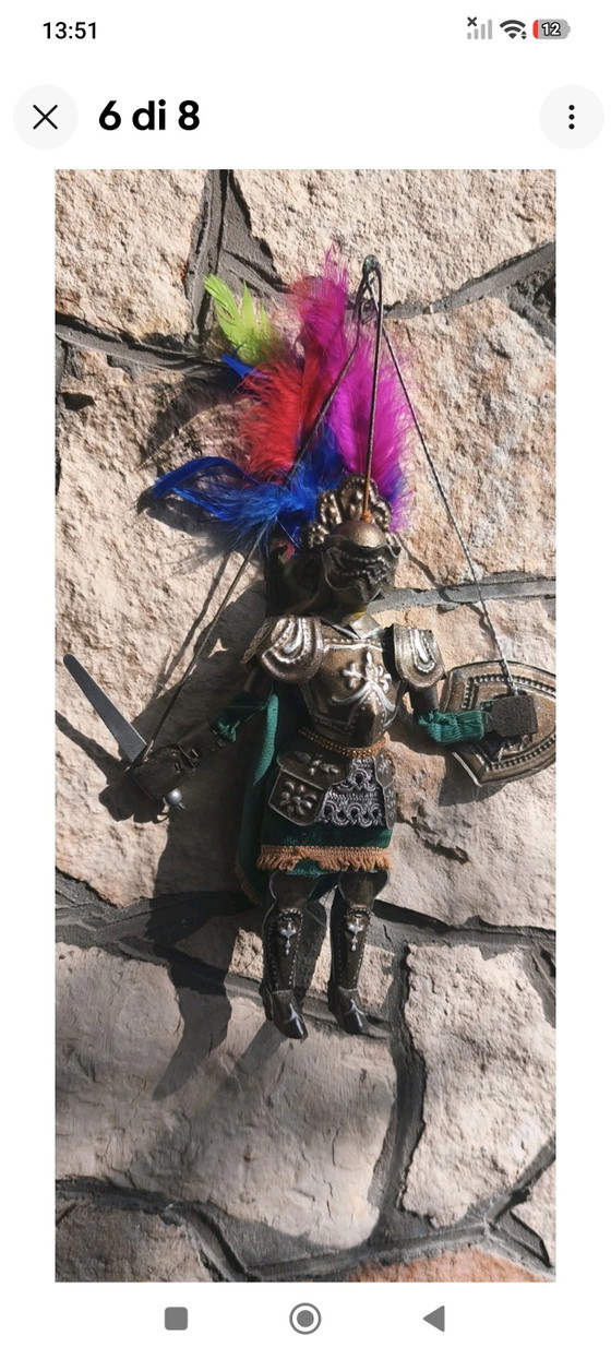 Rinaldo 28cm Vintage Sicilian Puppet Ceremonial Armor – Decorative Objects, Metal, Textile (photo 6 of 7)