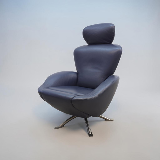 Fauteuil pivotant Cassina Dodo, fauteuil inclinable en cuir, chaise longue
