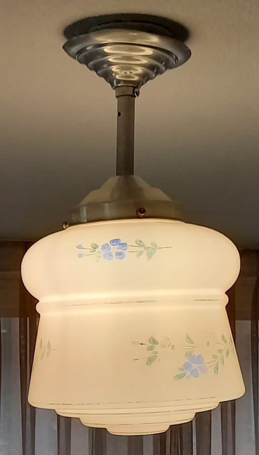 Lámpara colgante Art Déco con forma de rosa