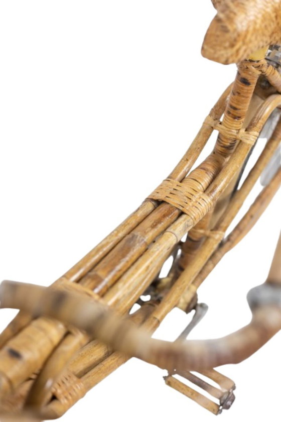 Image 1 of Bicicletta in bambù e rattan. Realizzata a mano negli anni '70.