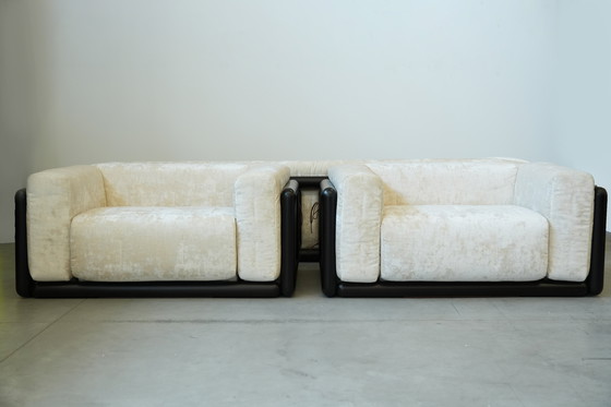 Image 1 of 1973 "Cornaro" Sofa & Fauteuil Set door Carlo Scarpa voor Gavina - Iconisch Italiaans Modernistisch Ontwerp