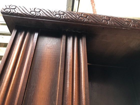 Image 1 of Vintage boekenmolen draaibaar met verlichting - rokers kastje