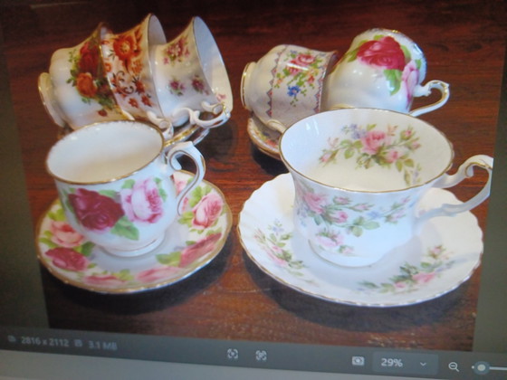 Image 1 of 11 Royal Albert coffee cups with saucers