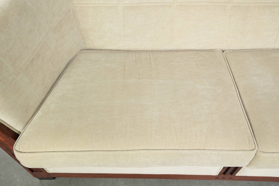 Image 1 of In goede staat verkerende Schuitema Art Deco design bank met prachtig houtwerk uit de Decoforma serie