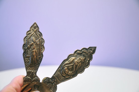 Cucchiai da portata vintage in ottone, Accessori da tavola, Dorato, Scandinavian (foto 6 di 6)