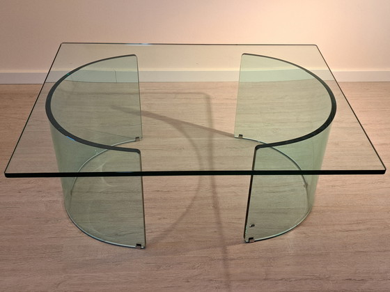 Image 1 of Tavolino da caffè in cristallo Gallotti & Radice anni '70 - Design vintage italiano
