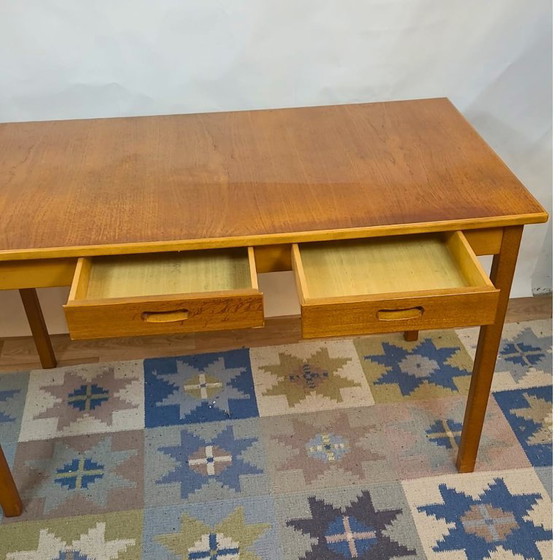 Image 1 of Vintage Scandinavische eettafel met uitschuifbaar blad, gestempeld Garnas - Zweden - jaren 1960