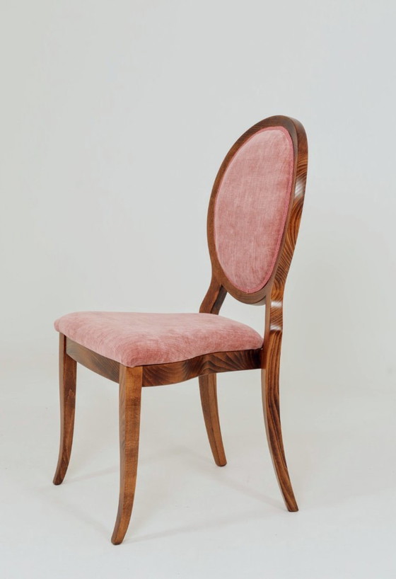 Image 1 of Ensemble de 6 chaises de salle à manger vintage en rose indienne