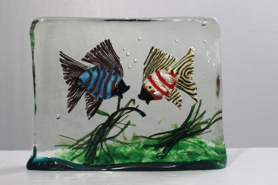 Image 1 of 5.5 Kg Large Aquarium sculpture Alfredo Barbini Cenedese blown glass Murano 1970s