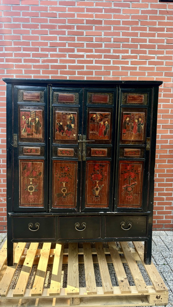 Handgemaakte Chinese Lakkast – Met Rijke Historie (2e Eigenaar) – Ladekasten, Wood (photo 5 of 8)