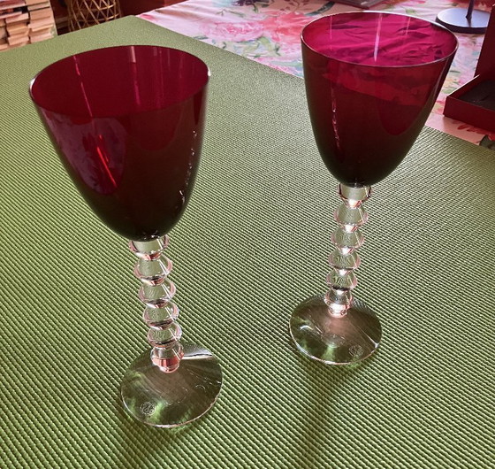 Image 1 of Weingläser Baccarat Vega 10 Gläser gelb rot lila grün jeweils mit Karton