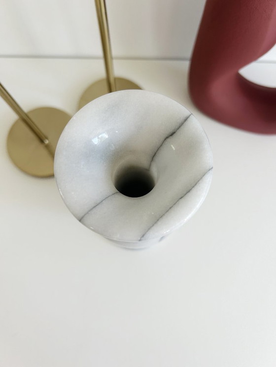 Image 1 of Carerra marble vase