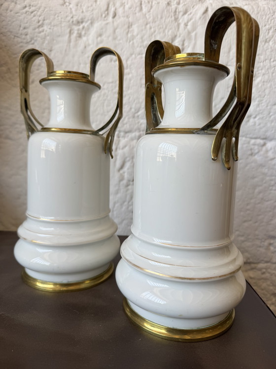 Image 1 of Old Parisian porcelain vases, 19th century