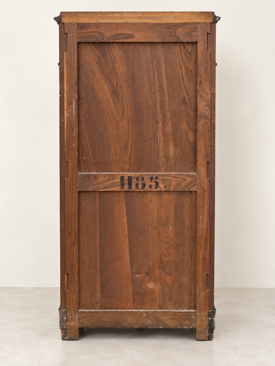 Secretaire con ribalta Napoleone III del XIX secolo in noce e acero, Cassettiere, Legno, Marrone (foto 10 di 11)
