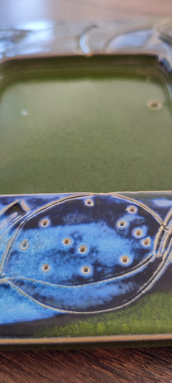 Image 1 of Vintage enamelled ceramic pocket emptier signed, 60s/70s