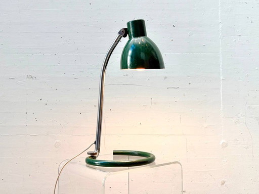 Grüne Tischleuchte aus Metall und Chrom, 1960er Jahre