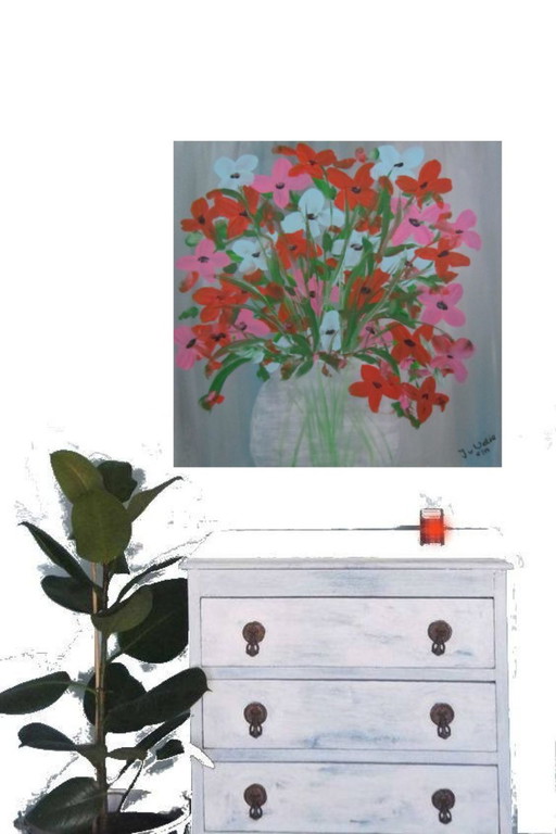 Peinture de fleurs dans un vase (7)