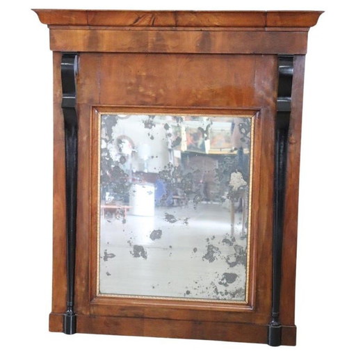 Antique Wall Mirror in Walnut, Empire Period Early 19th Century