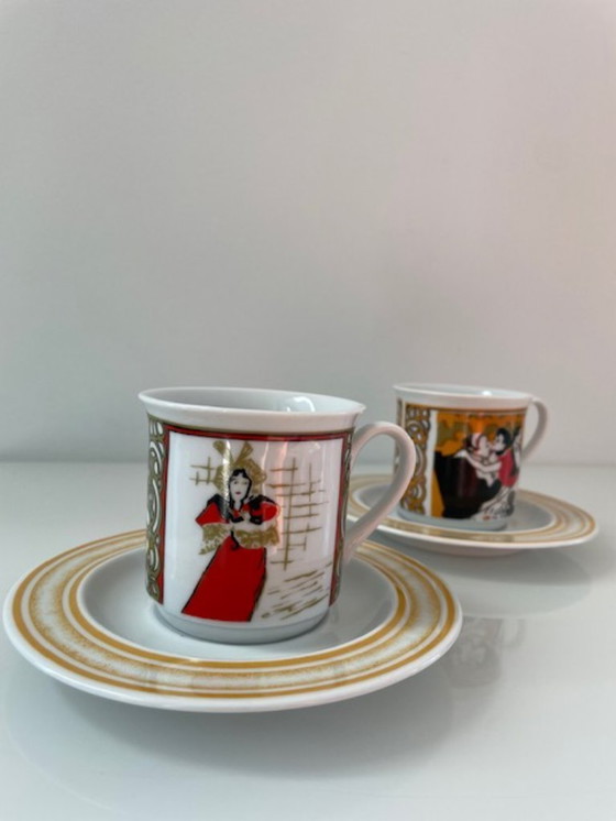 Image 1 of 5x Tazze e piattini Art Déco d'epoca (Lautrec)