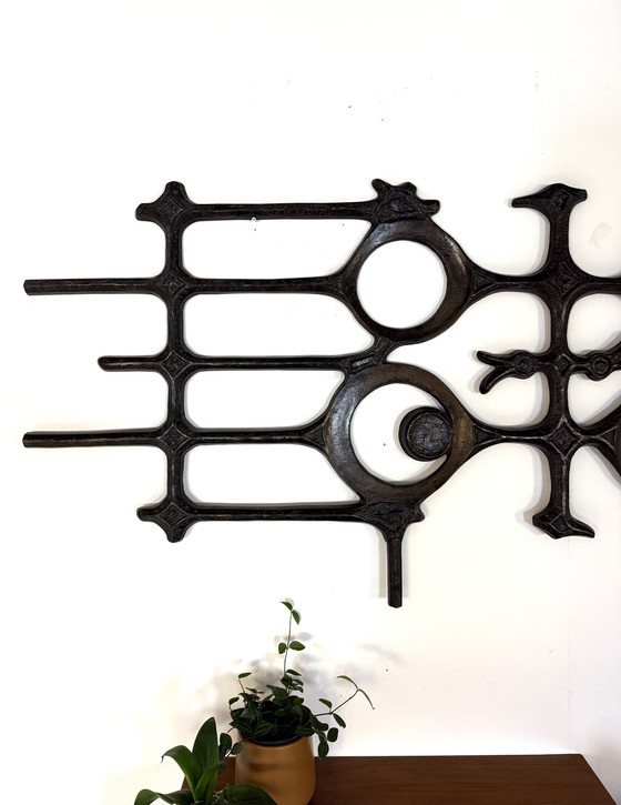 Image 1 of Vintage XL Brutalistisch wandsculptuur ‘70