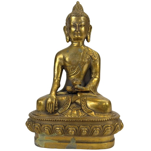 Gilded Bronze Buddha Statue – Bhumisparsha Mudra – Symbol for Grounding, Strength, and Enlightenment