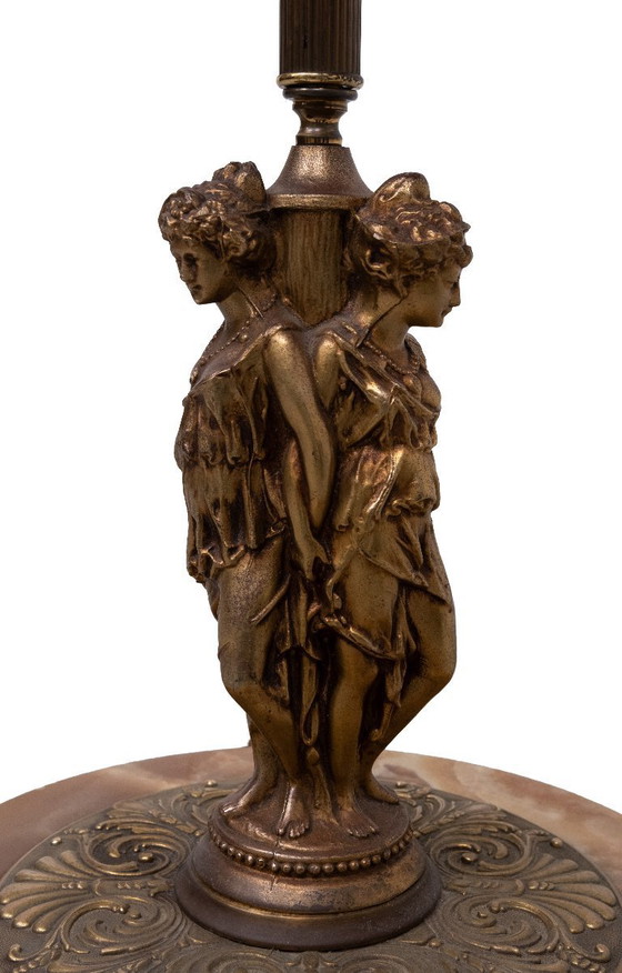 Image 1 of Deknudt Onyx Floor lamp side Table 1970s Belgium